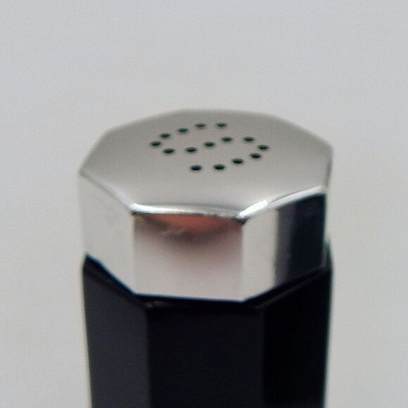 Arcoroc Octime Salt Pepper Shaker Set Black Glass France Geometric Octagon MCM - Picture 11 of 11